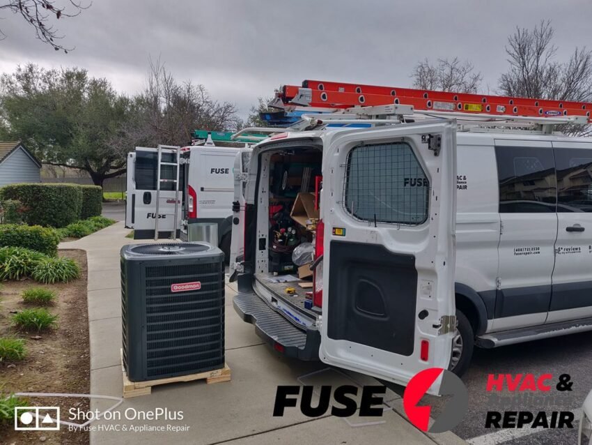 Customer's heat pump didn't work very well and has to be recharge with refrigerant every year. Leak was on condenser coil. So we replaced condenser unit and evaporator unit fan coil on ceiling. 